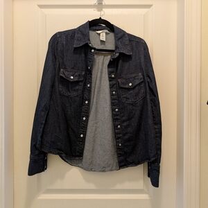 H&M Dark Denim Button Down Shirt